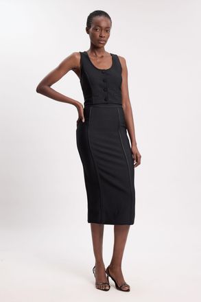 Karen Millen Womens Bandage Midi Skirt - Black - Size 10 UK