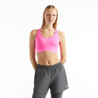 New Balance Mujer NB Essential Run Bra en Rosa, Poly Knit, Talla XL