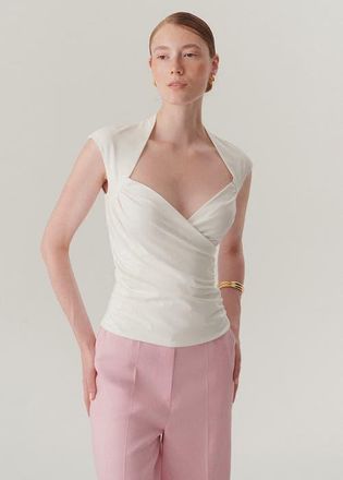 Exquise Charlie Wrap Blouse in Ecru at Nordstrom, Size Large