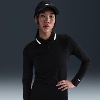 Nike Womens Tour Dri-FIT UV Protection Long-Sleeve Golf Polo in Black | FZ6281-010