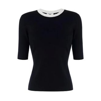 Elisabetta Franchi Round-neck Knitwear, female, Black, Size: XS Maglia Tricot 685