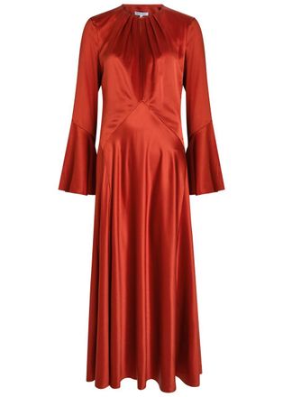 Veronica Beard Ezri Silk-blend Midi Dress - Red - 12 (UK16 / XL)
