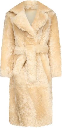 Ludovic de Saint Sernin Cappotto in shearling con cintura - Toni neutri