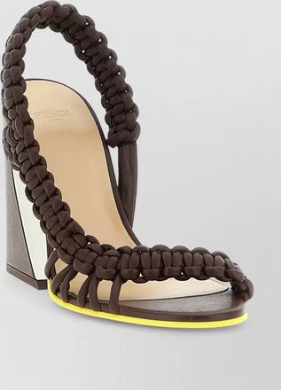 Fendi arco sandals braided strap contrast sole slingback