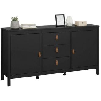 Dmora Credenza Whitney, Buffet da soggiorno, Madia da salotto, Dispensa da cucina, 151x38 h80 cm, Nero - Dmora