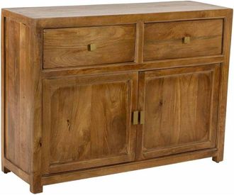 Wanderlust Deco Aparador De Madera Marr&oacute;n 2 Puertas Y 2 Cajones 120x40x88h Cm