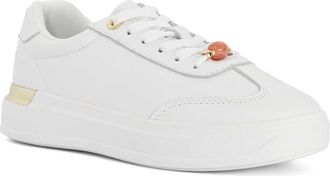 Dune London Ladies ELASA Leather Cupsole Trainers Size UK 8 White