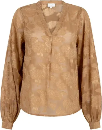 Aaiko Dames, Blouses & Shirts, Bruin, Maat: S Chiffon