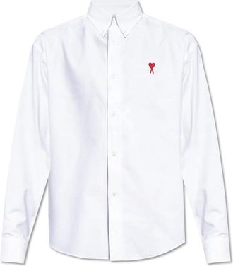Ami Shirt met logo - Heren - Casual Overhemden - Wit - S - Katoen - Overhemden