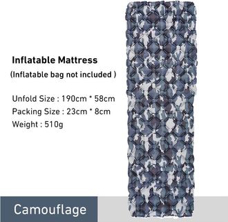 OEM Colchoneta Inflable Para Exteriores (camuflaje), Colchoneta De Camping Ultraligera De 190 X 60 Cm