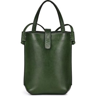 OLD TREND Wishbone Genuine Leather Structured Convertible Crossbody in Green at Nordstrom