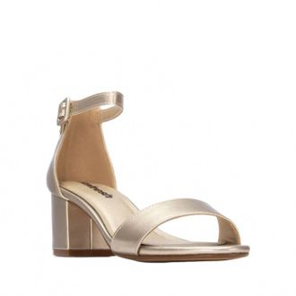 Xti Womens Block Heel Ankle Strap Sandals In Gold