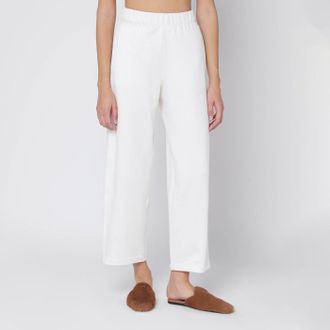 Max Mara Pantalone bianco in misto seta