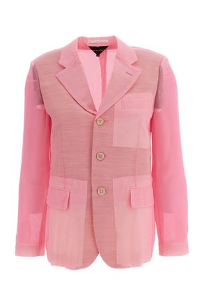 Comme Des Gar&ccedil;ons Pink Semi-Sheer Tailored Blazer