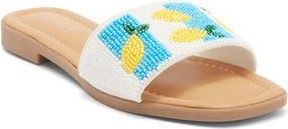 Top Moda Rae Beaded Slide Sandal in Yellow Bead at Nordstrom Rack, Size 5.5