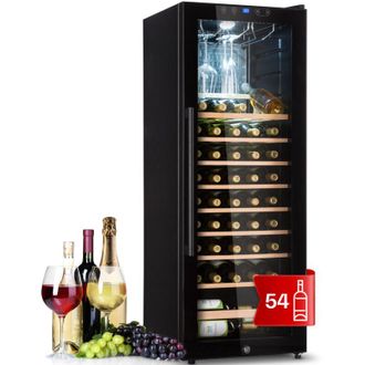 Klarstein Klarstein Barossa 54 Uno - Frigorifero per vini, 155 L, 54 bottiglie, porta di vetro, touch, LED