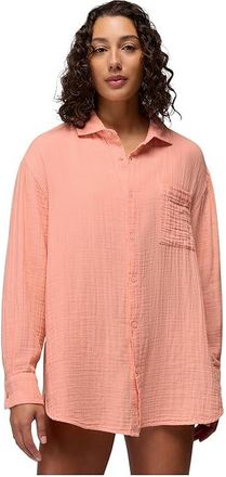 Prana Hideaways Button Down Top Womens Clothing Soft Guava : LG (Womens 12-14), Cotton