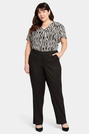NYDJ Marilyn Dress Pants Womens Plus Black Stretch Straight Leg GBO2758