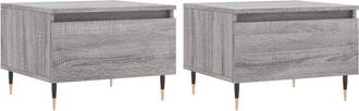 vidaXL Vidaxl - Mesas de centro 2 uds madera ingeniería gris Sonoma 50x46x35 cm