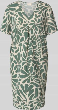 Freequent Knielanges Kleid mit V-Ausschnitt Modell Floy in Sand, Gr&ouml;&szlig;e XXL