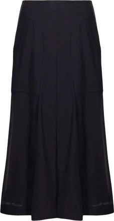 Ferragamo Zijden Zwarte Rok - Dames - Midirokken - Zwart - XS - Rokken