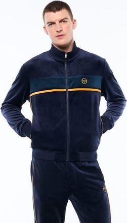 Sergio Tacchini Forato Velour Track Jacket in Maritime Blue at Nordstrom, Size Xxx-Large