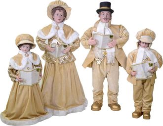 Vacchetti Vacchetti - Familia De Cantantes En Tela Dorada Set 4 Piezas Cm21x15h70