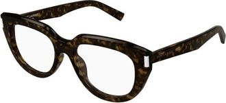 Saint Laurent Linea Corner Angle Glasses - Dames - Brillen - Bruin - 54 MM - Accessoires