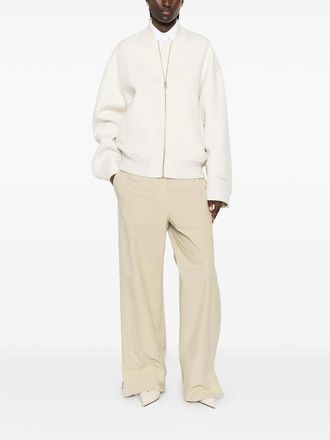 Sportmax Virgin Wool Bomber Jacket - White