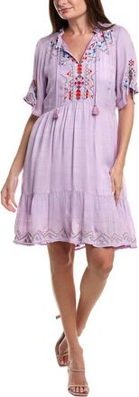 Johnny Was Flutter Sleeve Tiered Dress