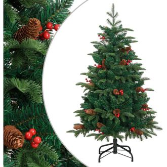 vidaXL Rbol De Navidad Artificial Con Pi&ntilde;as Y Bayas 150 Cm Vidaxl