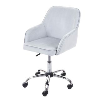 Hhg Hhg - Silla De Oficina 582, Silla De Escritorio Silla Ejecutiva Silla Giratoria, Dise&ntilde;o Retro Terciopelo, Gris