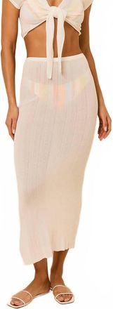Solid & Striped Rianne Midi Skirt In Optic White