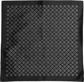 Dolce & Gabbana Micro-Geometric Patterned Silk Pocket Square - Black