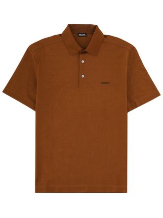Ermenegildo Zegna Brown Shirt Collar Polo