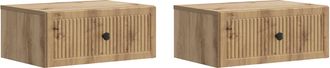 vidaXL Armario De Noche 2 Uds. Roble Artisan 49 X 34,5 X 20 Cm Vidaxl