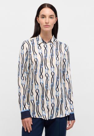 Eterna Hemdbluse ETERNA REGULAR FIT, Damen, Gr. 34, blau, 100% Viskose, Blusen Hemdbluse