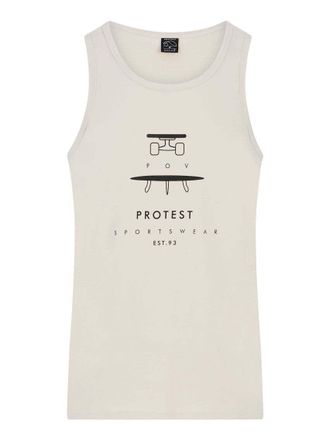 Protest Kurzarmshirt PROTEST Tank tops PRTPacu, Herren, Gr. XL, weiss (kitsanftes wei&szlig;), Obermaterial: 100% Baumwolle CO., Shirts Kurzarmshirt