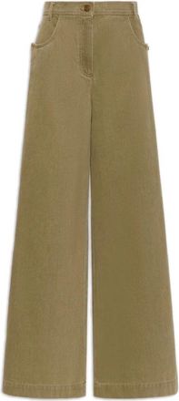Max Mara Alamaro Wide-Leg Jeans - Dames - Jeans - Groen - Maat: XS Katoen
