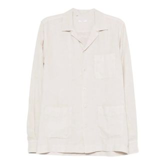 Boglioli Casual Shirts, male, Beige, Size: 2XL Linen Shirt