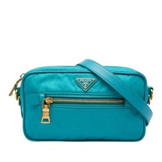 Prada Pre-owned Vintage Crossbody Bag - Dames - Pre-owned - Blauw - Maat: ONE Size Leer