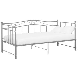 Berkfield Home Pull-out Sofa Bed Frame Grey Metal 90x200 cm