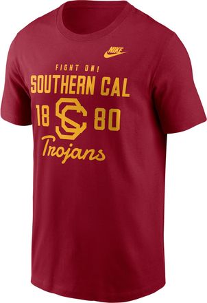 Nike USC Legacy Stacked Est Nike Mens College T-Shirt in Red | N19969WSCV-AZ2