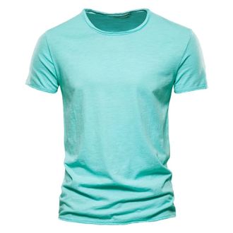 Generic Muscle Fit T Shirt Men Cotton Short Sleeve Casual Solid Color Round Neck Summer T Shirts Classic Basic Stylish Comfy Daily Sport Running Tshirt Breath