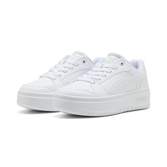 Puma Sneaker PUMA REBOUND FEMME LOW, Damen, Gr. 40,5, weiss (puma wei&szlig;, vapor gray), Synthetik, Schuhe Sneaker