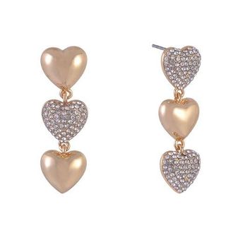 Hallmark Linear Gold Tone Heart Earrings with Pave Stones at Nordstrom