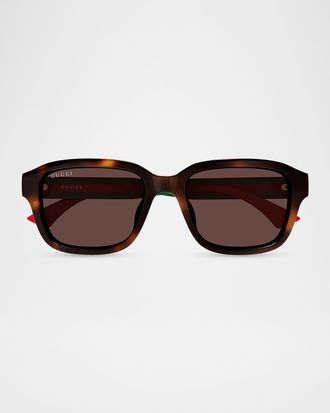Gucci Men & apos;s GG2120SA New Pop Web Square Recycled Acetate Sunglasses