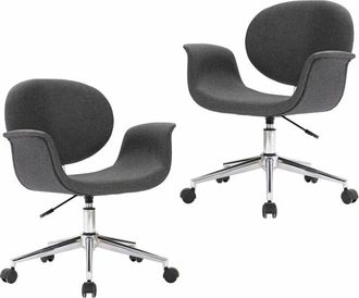 vidaXL Sillas De Comedor Giratorias 2 Pcs Tela Gris