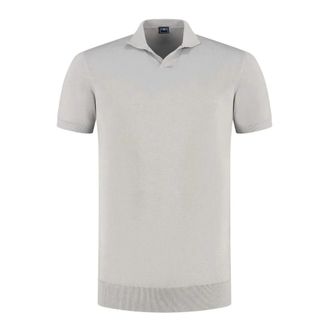 Fedeli Polo Shirts, male, Beige, Size: 2XL V-Neck Knit Polo