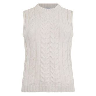 PESERICO Truien & Vesten, Dames, Beige, S, Wol, Mouwloze Trui